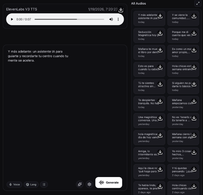 Text to voice preview